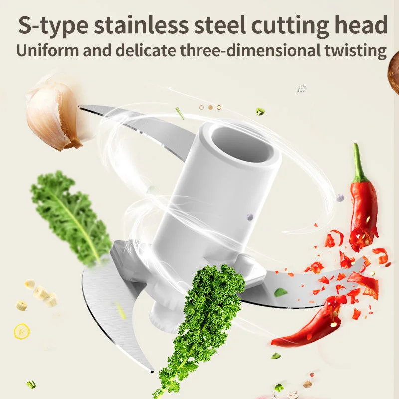 Electric Food Grinder Garlic Crusher Meat Grinder Small Kitchen Appliances Vegetable Crusher Rechargeable Food Processor