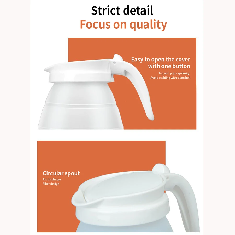 Foldable Electric Kettle 220V/110V Home Appliances Silicone Portable Travel Kettle Keep Warm Kettle