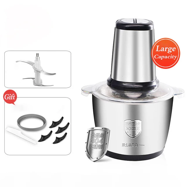 Electric Meat Grinders 2L Food Crusher 6S Stainless Steel Multifunctional Vegetable Slicer Processor Chopper Kitchen Appliances