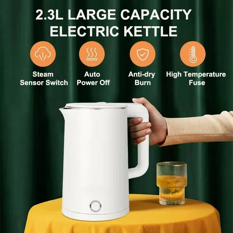 2.3L Electric Kettle 220V Coffee Pot Automatic Power Off Large Capacity Save Time Express Boil Water Pot Home Kitchen Appliances
