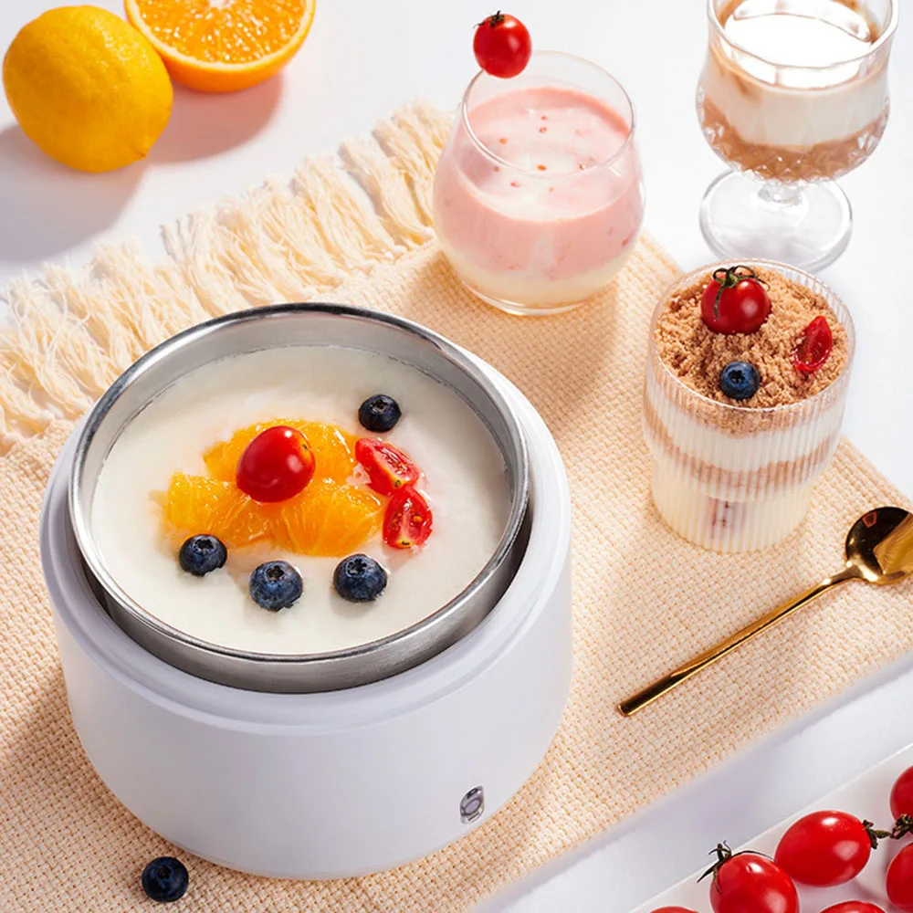 1000ML 20W Mini Automatic Yogurt Machine Household DIY Tools Stainless Steel Tank Home Kitchen Appliances