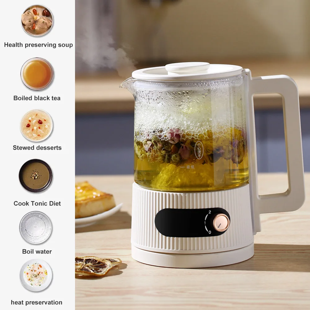 Multifunction Mini Electric Kettle Thicken Glass Health Pot Boil Water Soup Heat Milk Kitchen Appliances Teapot