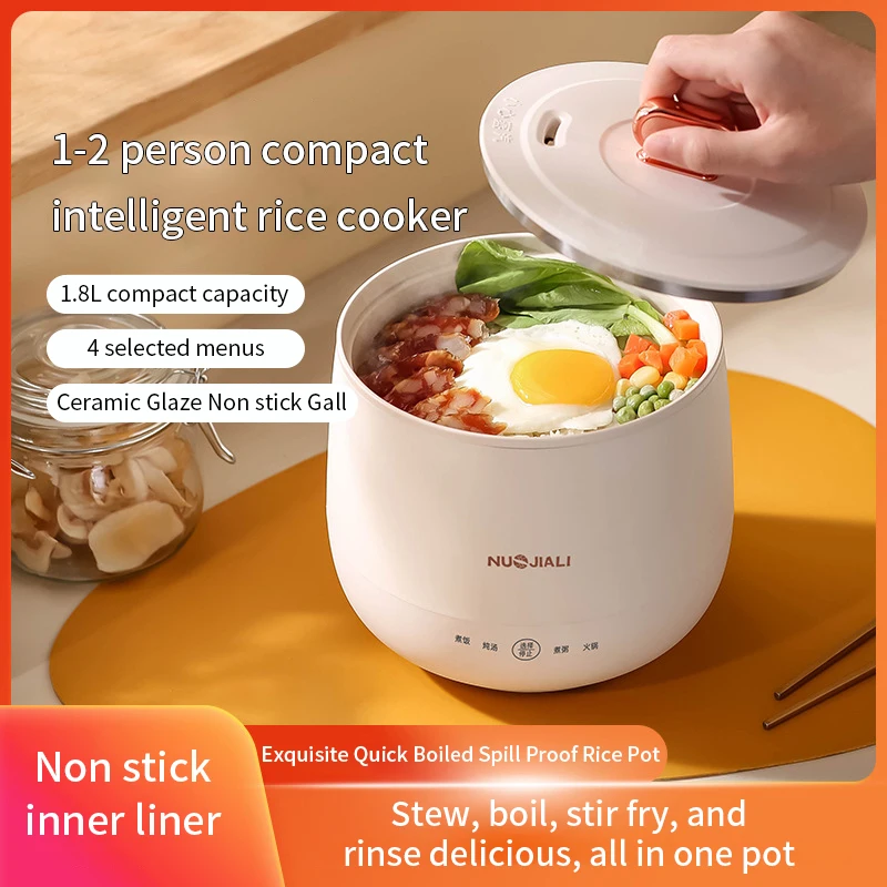 1.8L Electric Mini Rice Cooker Multifunctional Non Stick Pots for Cooking Portable Multicooker Appliances for Kitchen 110v 220v