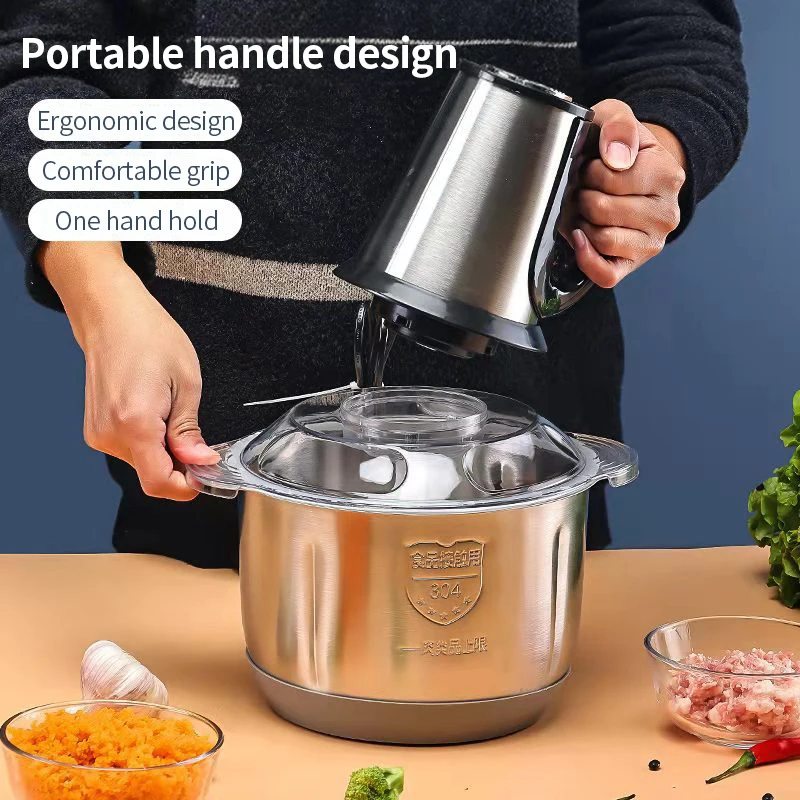 Stainless Steel Multifunctional Vegetable Slicer Processor Chopper Electric Meat Grinders 5L Food Crusher Kitchen Appliances