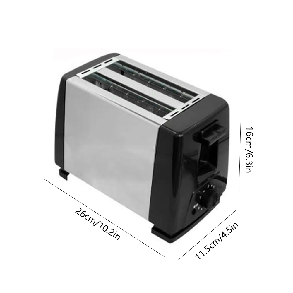 2 Slices Double Side Baking Toaster Automatic Cooking Toasters Fast Heating Stainless Steel Wide Slot Kitchen Cooking Appliances