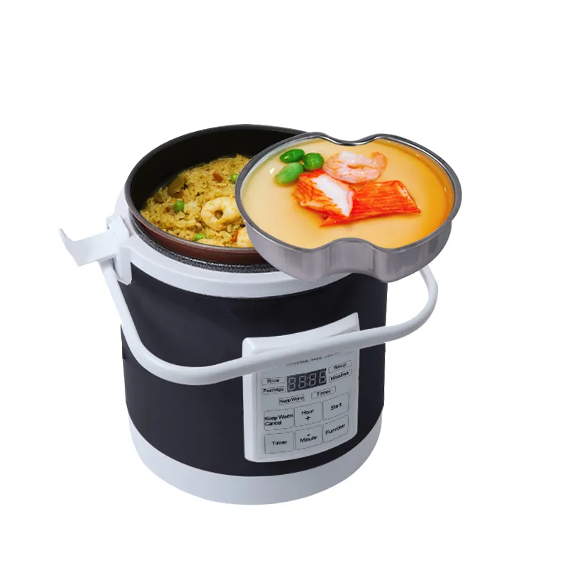 12V 24V Mini Car Rice Cooker 1.6L  car trucks electric soup porridge cooking machine food steamer warmer fast heating lunch box