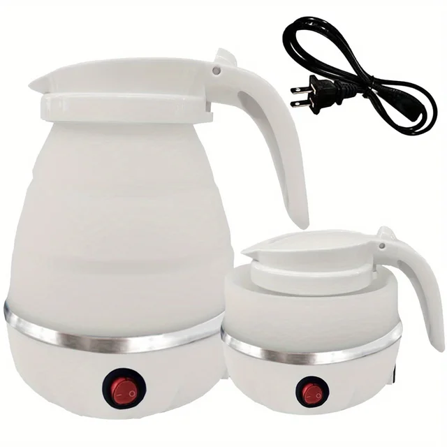 Foldable And Portable Teapot Water Heater 0.6L 600W Electric Kettle For Travel And Home Tea Pot Water Kettle Silica Gel