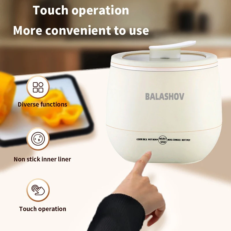 1.8L Portable Smart Rice Cooker - Multifunctional Non-Stick Rice Cooking Pot for Cooking Rice,  Soup, for Dorms & Small Kitchens