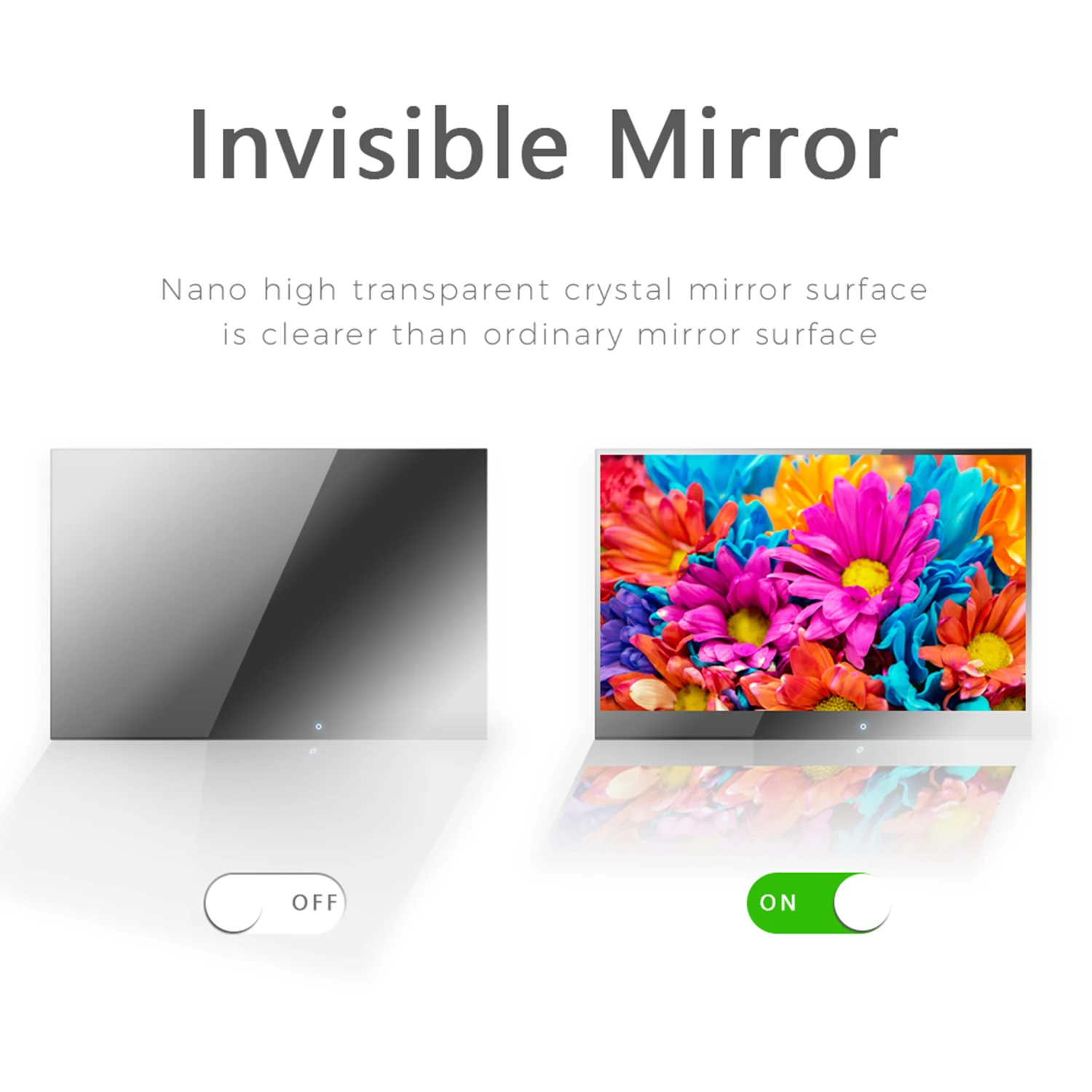 22 inches Smart Mirror LED Television Touch Panel for Bathroom Waterproof WiFi Bluetooth Built in Shower TV Hotel Shower