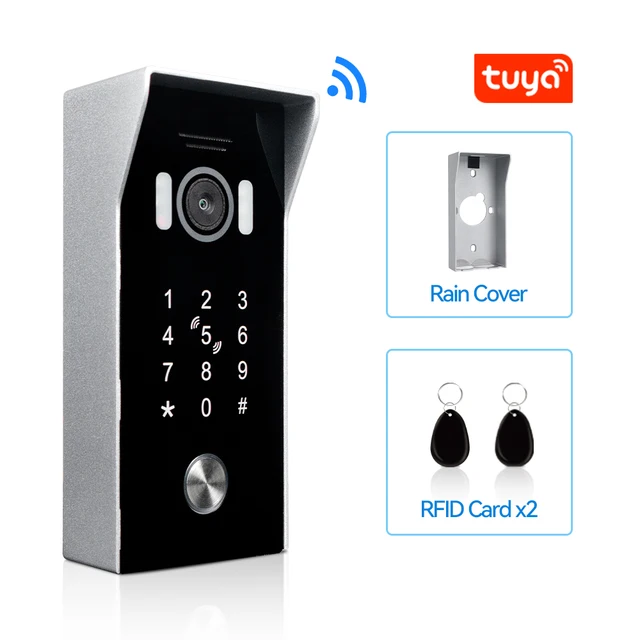 Jeatone Tuya Smart WiFi Video Doorbell  home video intercom wired no need battery Door phone Intercom with Camera and CodeProduc