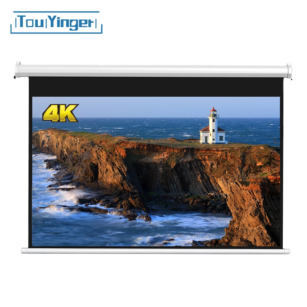 Touyinger Projector Screen HD100 Inch 16:9 Electric Screen For 3D LED DLP Projector Motorized Projection Screens