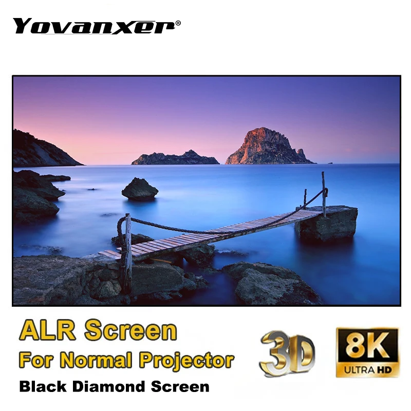 Black Diamond Projector Screen ALR Ambient Light Rejecting Projection Screens Frameless For Long Throw Projection 4K 8K