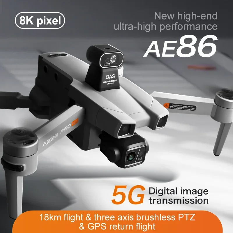 New Ae86 GPS 8k Drone Professional Obstacle Avoidance 8k Dual HD Camera 5g Brushless Motor Foldable Quadcopter