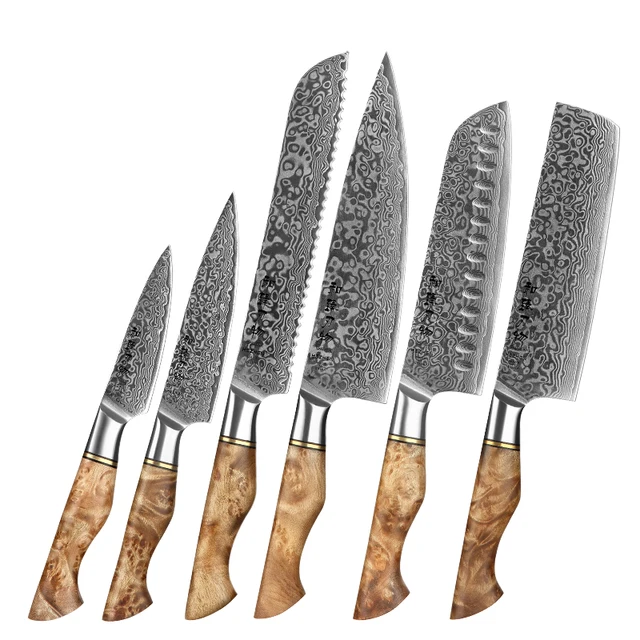 Kitchen Knife Set 1pc 2pc 3pc 5pc 6pc 9pc Cook Knife 67 Layer Damascus Steel 10Cr15CoMoV Core Professional Kitchen Tool