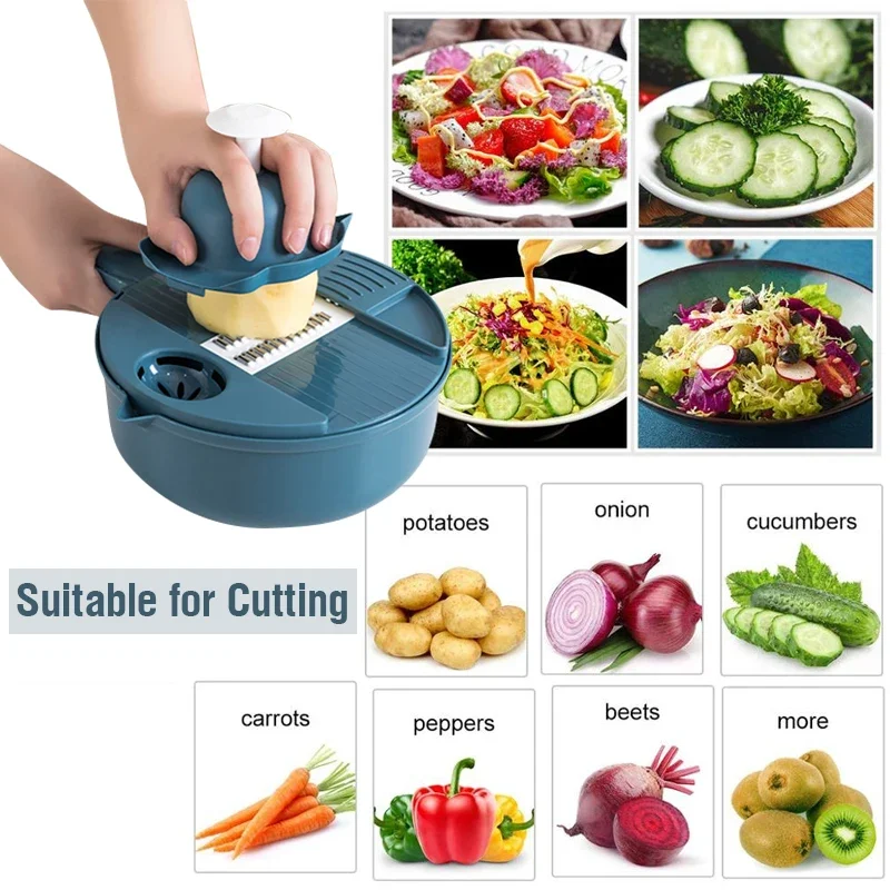 Vegetable Cutter Multifunctional Salad Utensils Chopper Carrot Potato Manual Shredder Kitchen Cooking Vegetable Tools
