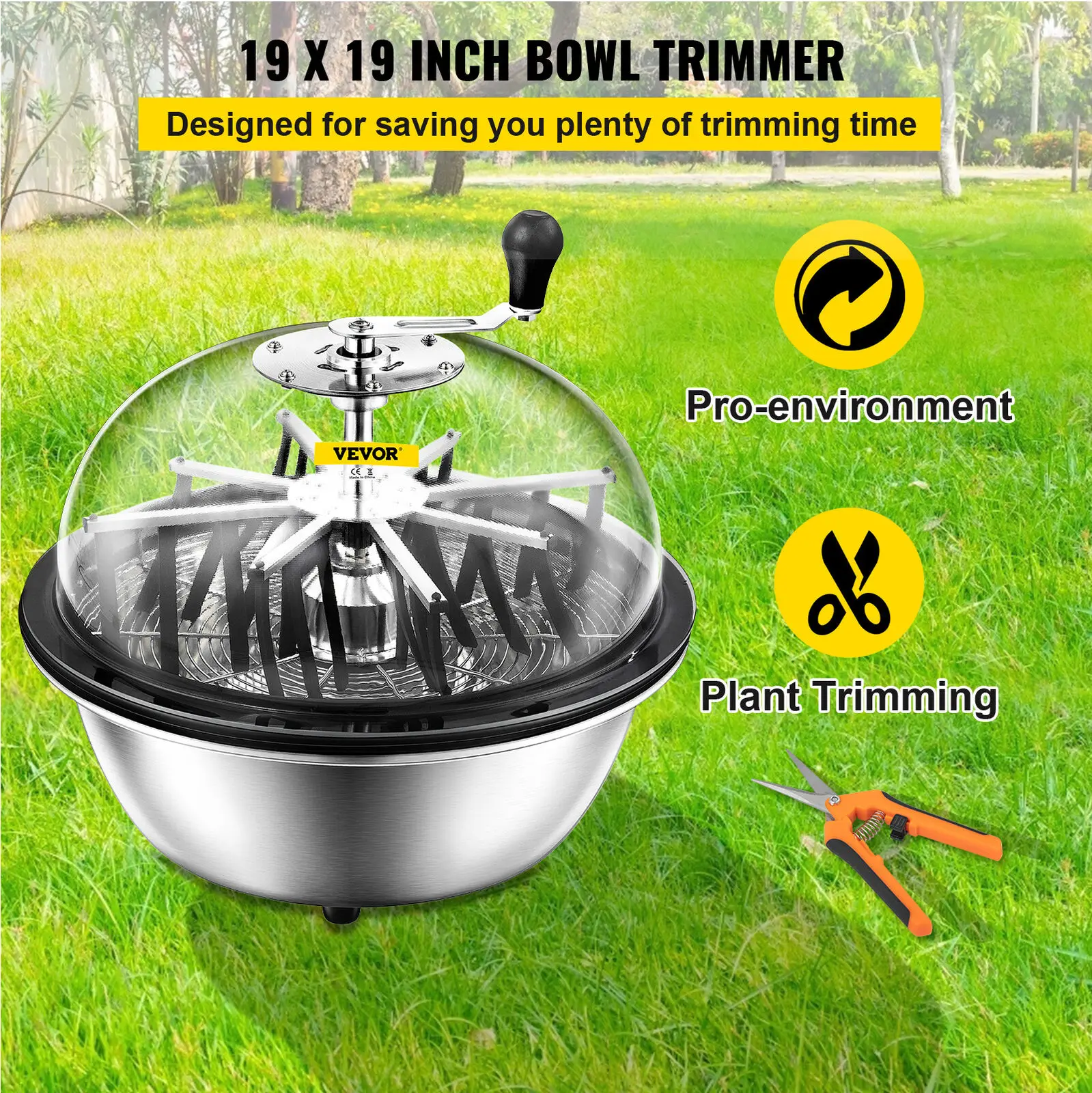 Hydroponic Leaf Bowl Leaf Trimmer 16 19 24 Inch Twisted Spin Cut Garden Tools For Plant