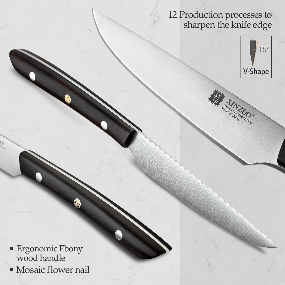 5'' Inches Utility Knife1-3PCS German 1.4116 Stainless Steel Multi-Functional Professional Kitchen Cook Knife