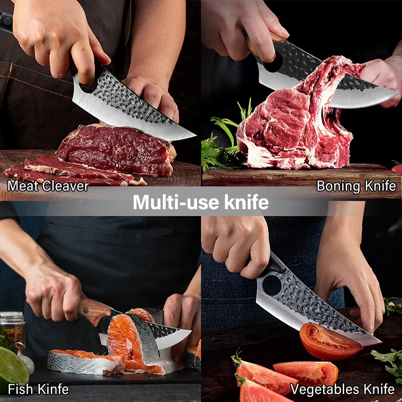 Kitchen Knife Handmade Forged Boning Knife Meat Cleaver Butcher Fish Chef Knife Stainless Steel Machete For Kitchen