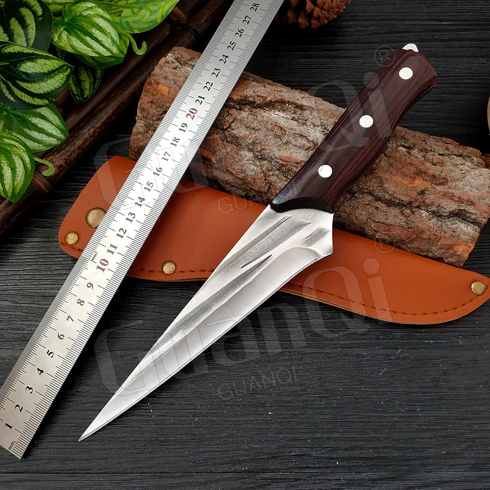 Forged Boning Knife Fishing Hunting Knife Stainless Steel Butcher Knife Handmade Slicing Kitchen Knives BBQ Camping Outdoor Tool