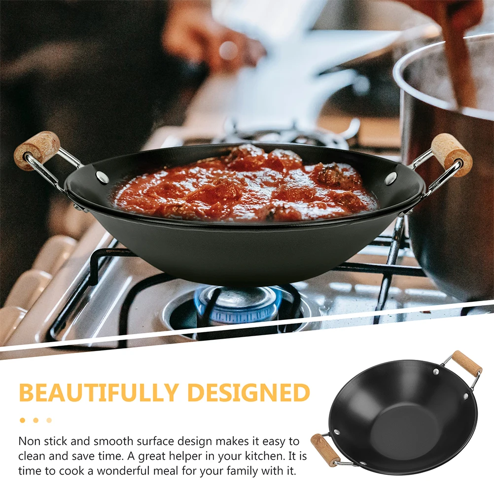 2Pcs Soup Pot Stainless Steel Griddle Individual Cooking Utensils Cast Iron Grilling Wok Metal Kitchen Hot Pan Pot