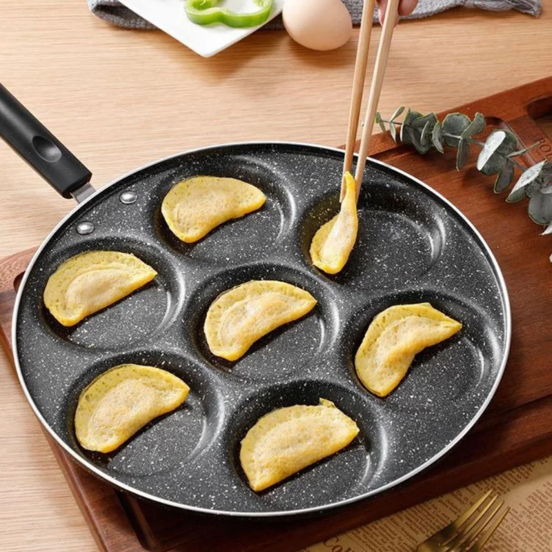 7 Holes Pancakes Frying Pans Breakfast Egg Pan Durable Non-stick Pan Holes Cooking Cookware