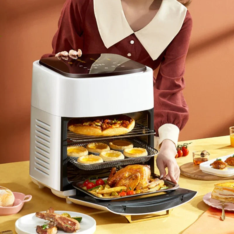 15L Large Display Window Multifunction Digital Air Fryer Without Oil Electric Oven, Dehydrator with LED Touch Panel