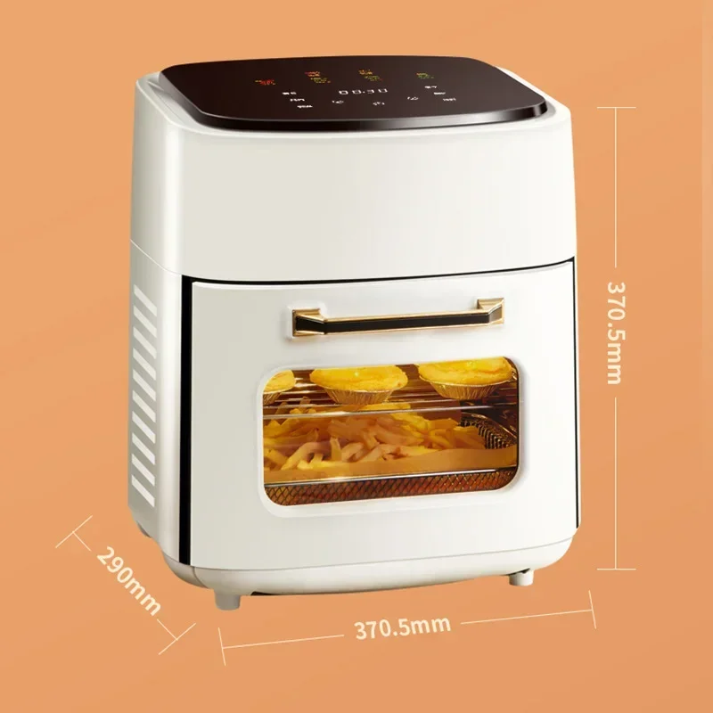 15L Large Display Window Multifunction Digital Air Fryer Without Oil Electric Oven, Dehydrator with LED Touch Panel