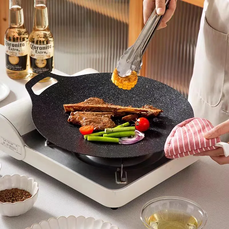 Portable Outdoor Camping Non-stick Pan Kitchen Bakeware Oil Frying Baking Pan Multi-purpose Induction Cooker for Household Tools