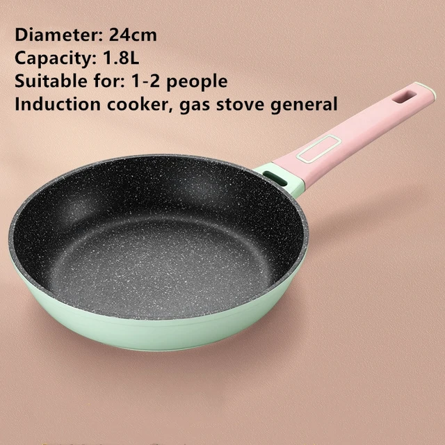 Aluminum Kitchen Pot Nordic Green Single Handle Frying Pan Soup Pot Saucepan Household Kitchen Supplies Cooking Utensils