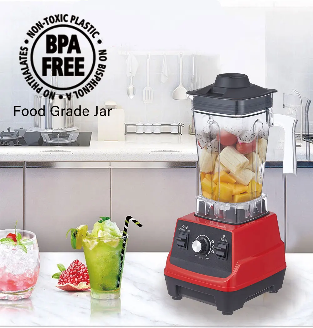 BioloMix Mini Pro 1800W High Power Smoothie Blender BPA Free 1.8L and 0.6L Dual Jar High Performance Kitchen Mixer Juicer