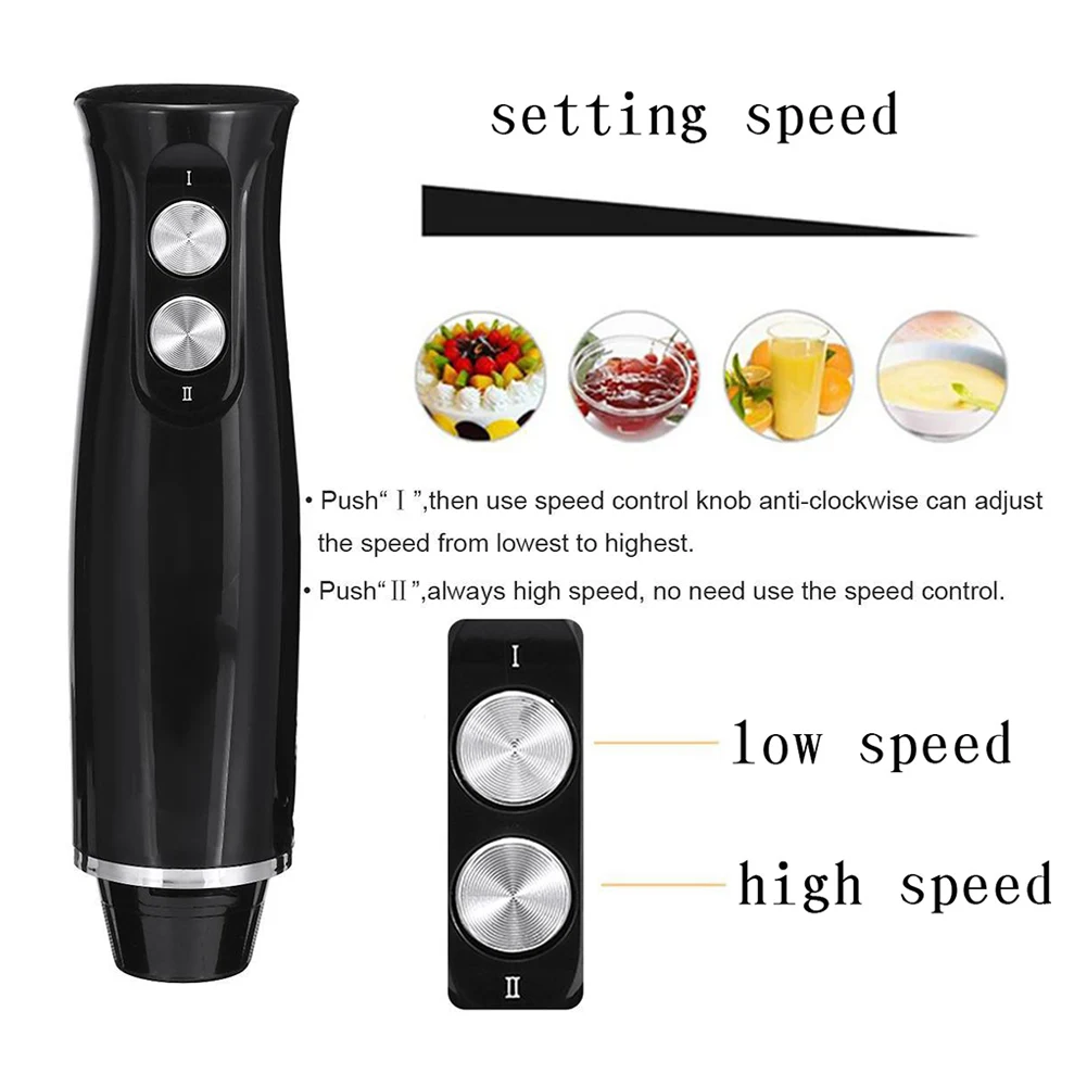 500W Handheld Stick Mixer Set 2 Mix Speed 4-In-1 Stainless Steel Blades Egg Whisk Whisk Juicer Electric Hand Blender SetProduct