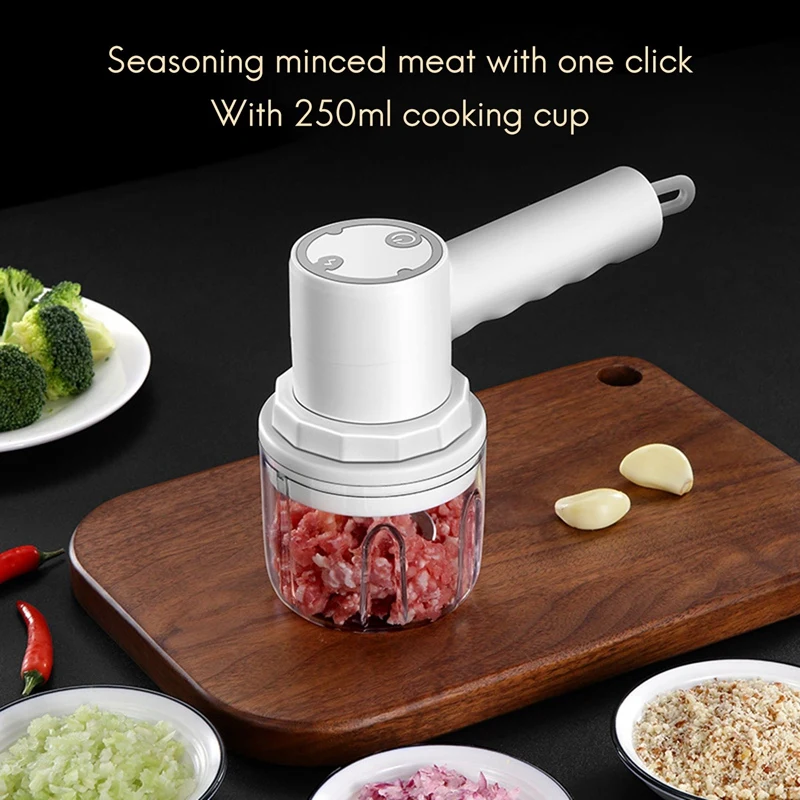 3In1 Electric Blender Wireless Food Cream Mixer USB Electric Egg Beater Handheld Garlic Chopper Meat Grinder