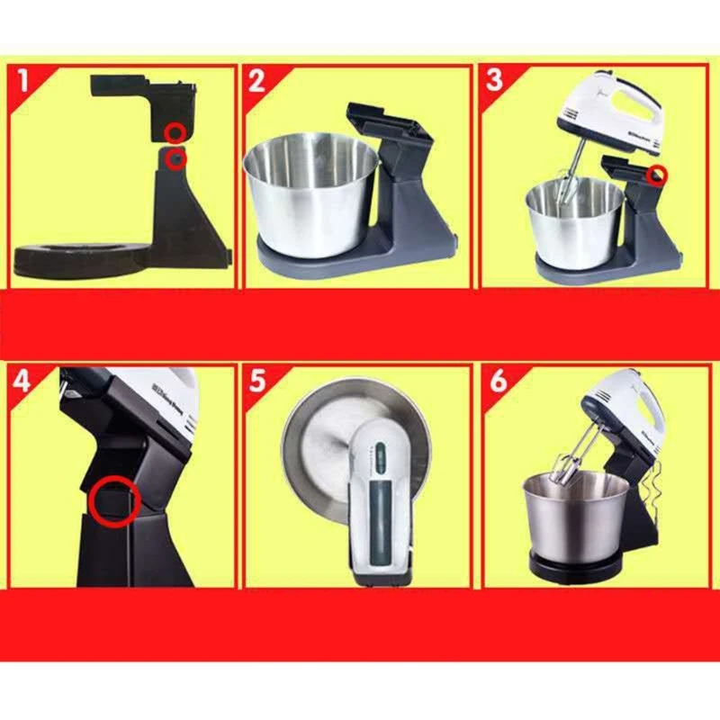 20CC 100W Electric Food Stand Mixer Cream Blender Dough Kneading 7 Speed Cake Bread Chef Machine Whisk Eggs Beater 220V