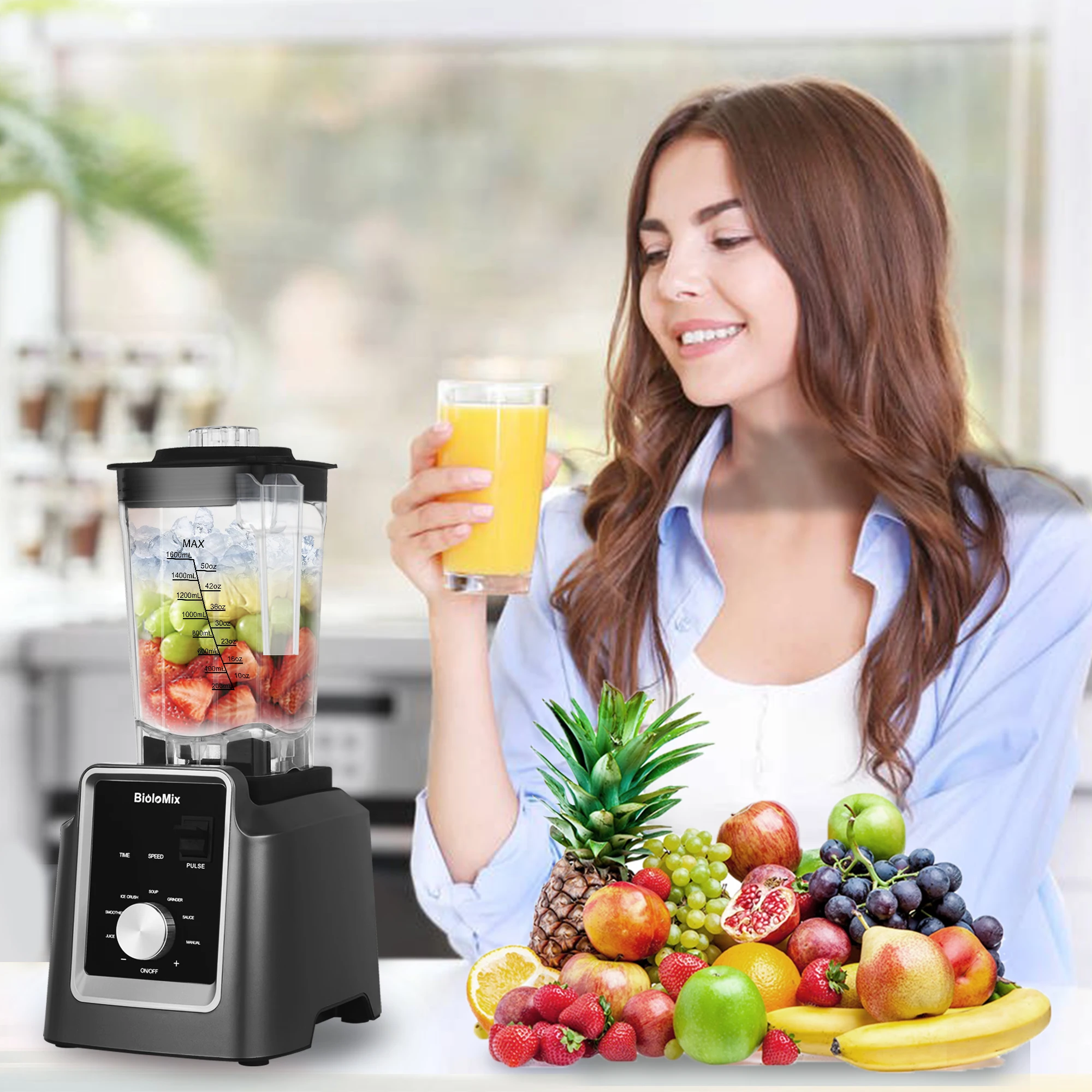 Digital BPA FREE 2L Automatic Program Professional Commercial Blender Mixer Juicer Food Processor Ice Smoothies Fruit