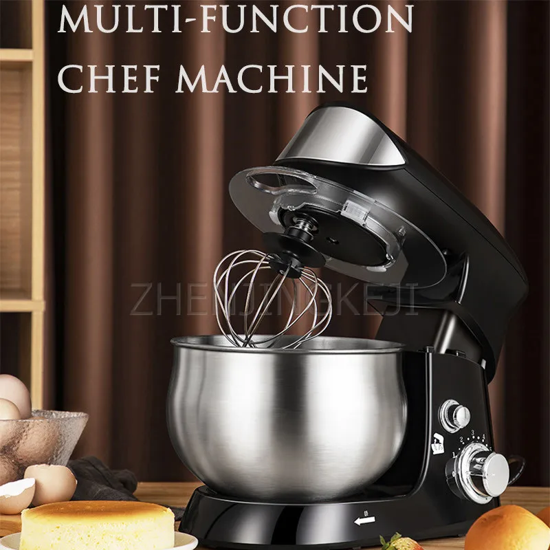 220V 3.5L Dough Mixer Egg Beater Kneader Fresh Milk Machine Mixer Household Kitchen Stainless Steel Kneader Blender Cooking