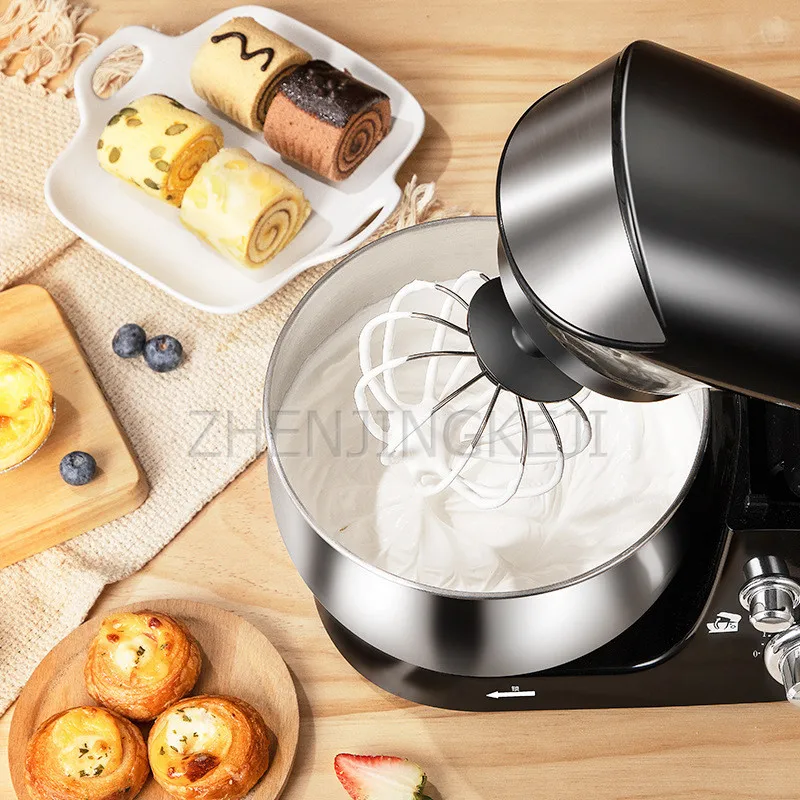 220V 3.5L Dough Mixer Egg Beater Kneader Fresh Milk Machine Mixer Household Kitchen Stainless Steel Kneader Blender Cooking