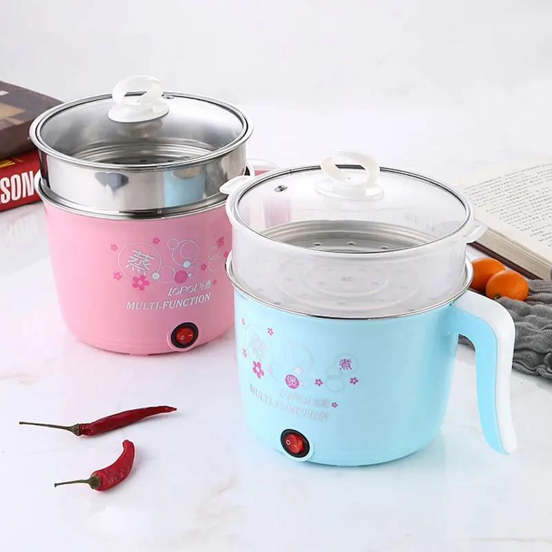 220V Mini Multifunction Electric Cooker Home Hot Pot 1-2 People Heating Pan Cooking Pot Machine Eu Plug Rice Cooker Appliances