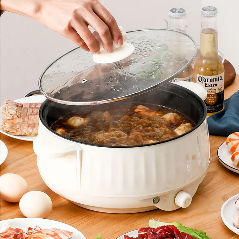 1.7L Electric Rice Cooker 220V Multicooker Hotpot Stew Heating Pan Noodles Eggs Soup Steamer Rice Cookers Cooking Pot For Home