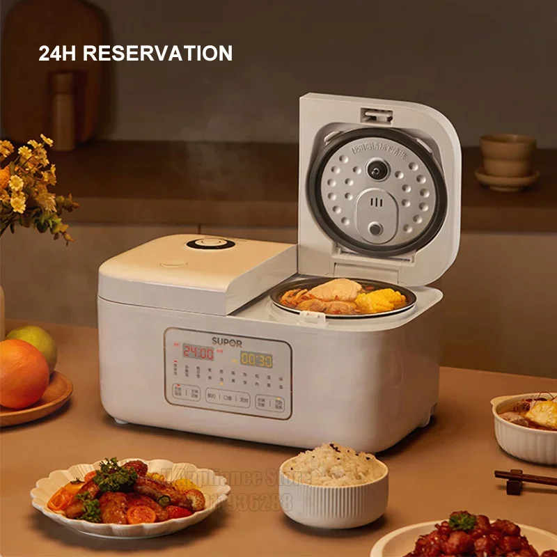 Double Gallbladder Rice Cooker Smart Multifunctional Home Non-stick Electric Cooker Cooking Porridge Soup Pot 4L 220V