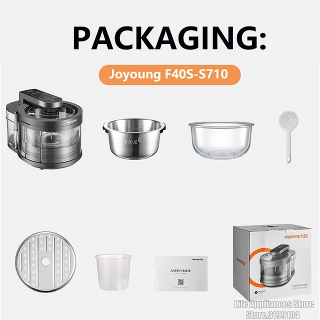 New Steam Rice Cooker Coating Electric Rice Cooker 4L Stainless Steel Glass Liners For Home 2-6 Person F40S-S710