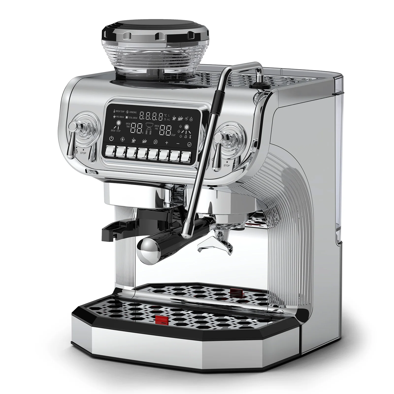 Espresso Machine with Milk Frother Semi Automatic Coffee Machine with Grinder Easy To Use Espresso Coffee Maker