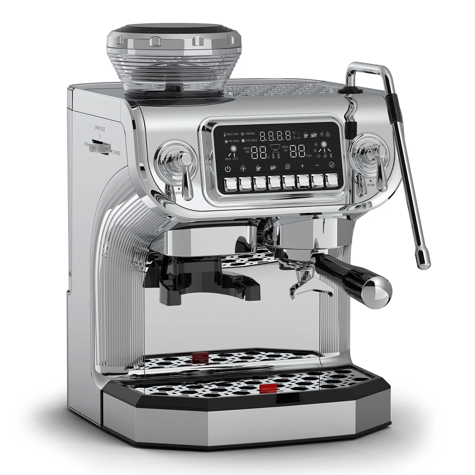 Espresso Machine with Milk Frother Semi Automatic Coffee Machine with Grinder Easy To Use Espresso Coffee Maker