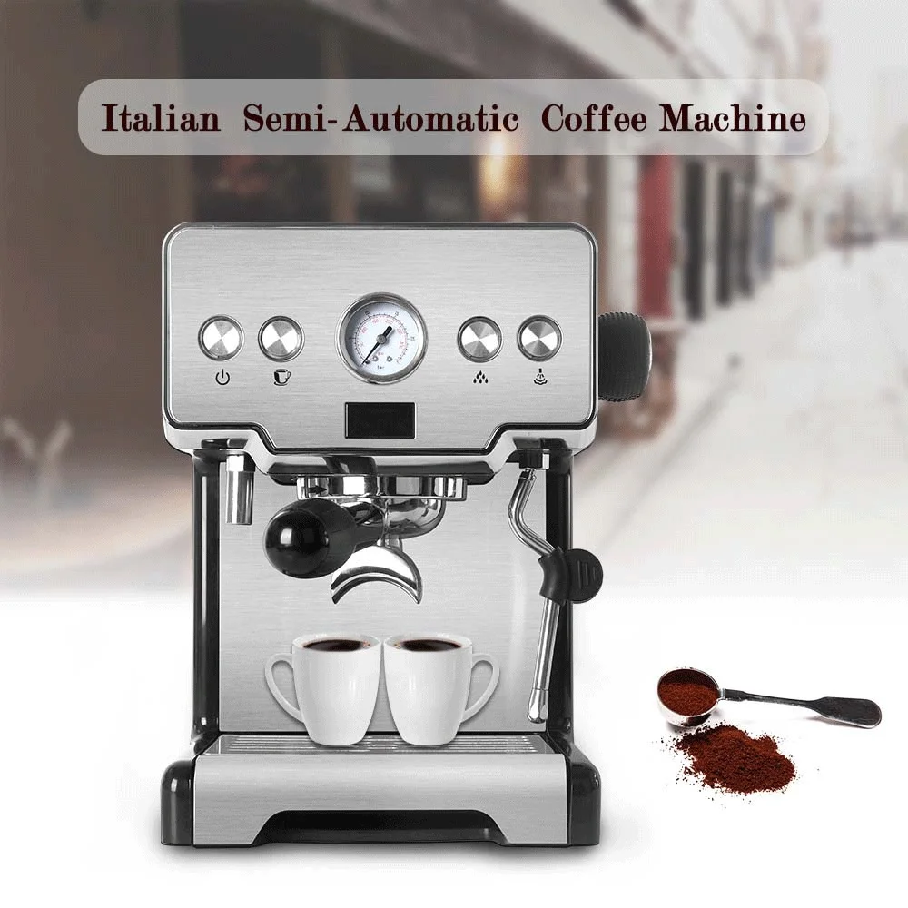 Espresso Coffee Machine 15 Bar Semi-Automatic Italian Coffee Maker For Café Popular Cappuccino Milk Bubble Maker