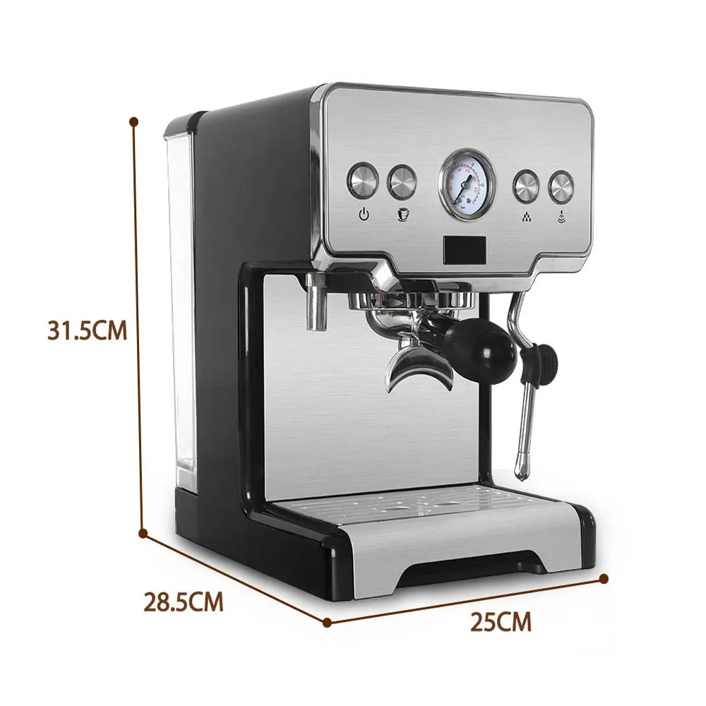 Espresso Coffee Machine 15 Bar Semi-Automatic Italian Coffee Maker For Café Popular Cappuccino Milk Bubble Maker