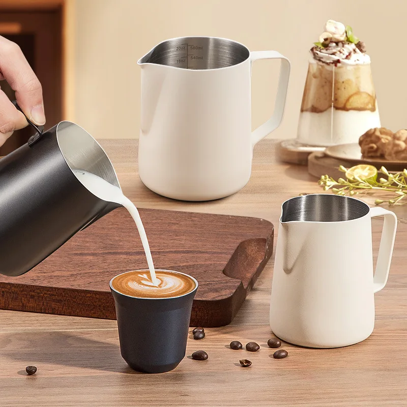 Stainless Steel Coffee Milk Frother Jug With Scale Cafe Barista Professional Steam Espresso Coffee Latte Art Kitchen Tools