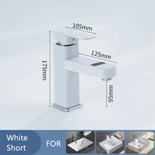 Smart LCD Bathroom Basin Faucet Sink Faucet Touch Screen Brass Deck Mount Cold Hot Water Mixer Bathroom Crane