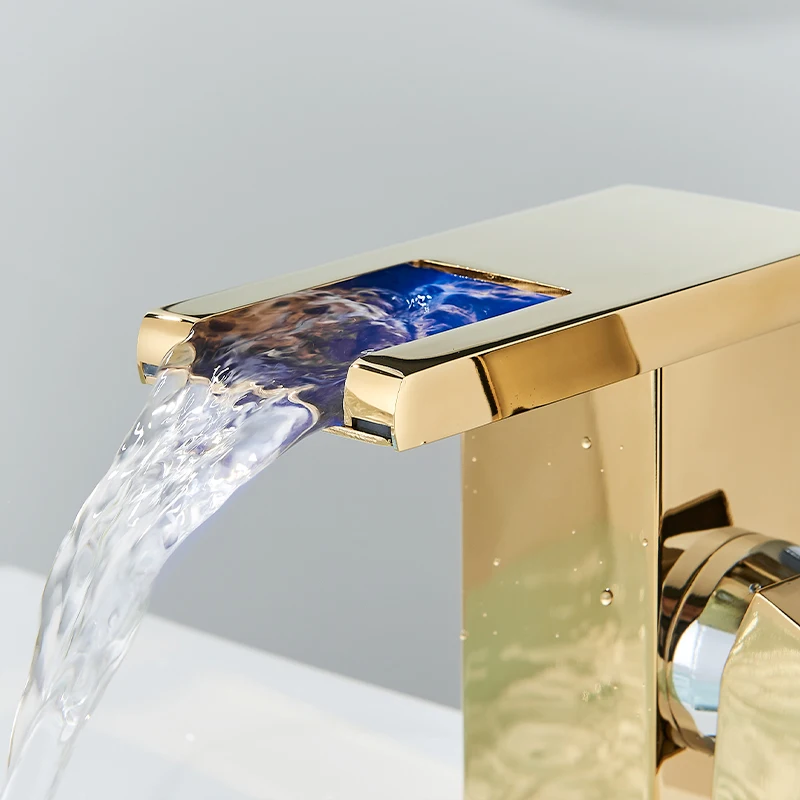 LED Basin Faucet Tall And Short Tap Bathroom Single Handle Cold and Hot Water Flow Produces Electricity