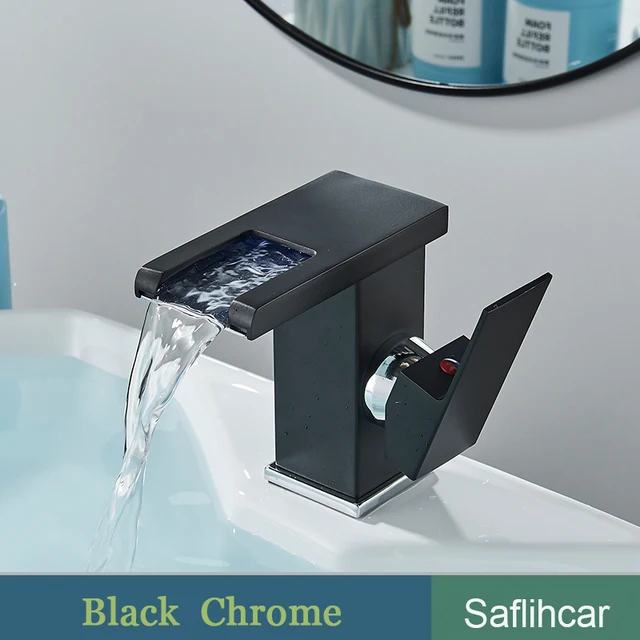 LED Basin Faucet Tall And Short Tap Bathroom Single Handle Cold and Hot Water Flow Produces Electricity