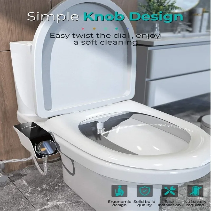Toilet Seat Attachment Non-Electric Wash Feminine Wash Single Cool Dual Jet Smart Toilet Cover Self Cleaning Dual Nozzle