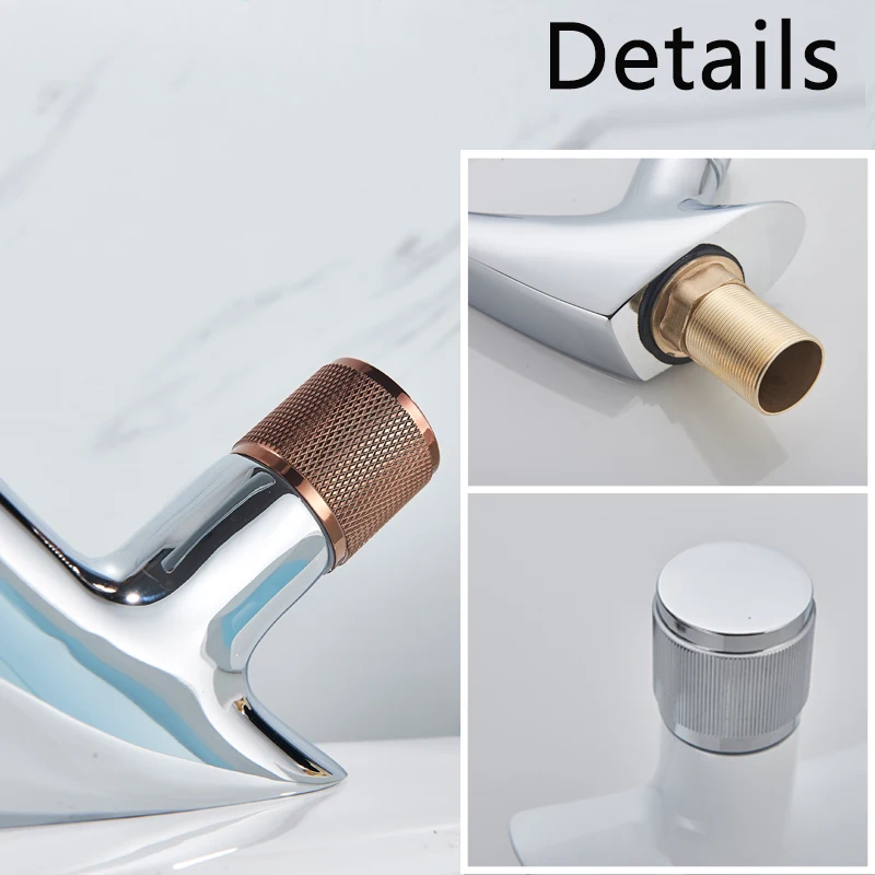 Bathroom Sink Faucet Hot & Cold Water Mixer Single Hole Crane Deck Mounted Basin Tap Chrome Finished